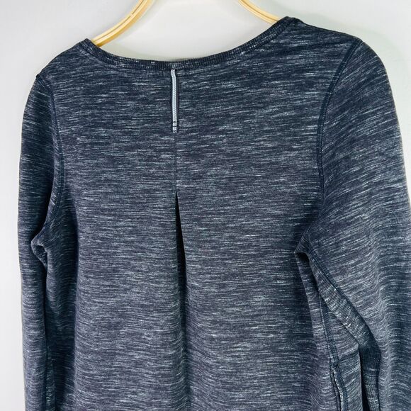 Lululemon Exhalation Pullover II Heathered Marled Gray Size 10 Crewneck Pockets - Picture 3 of 8